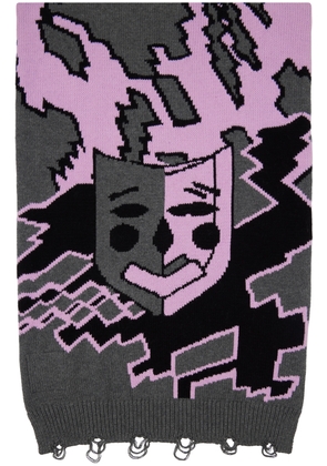 Perks and Mini Gray & Purple Abbraccio Cashmere Scarf