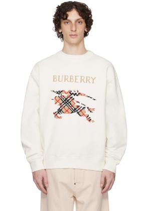 Burberry White Intarsia EKD Sweatshirt