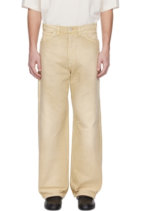 AURALEE Beige Organic Cotton Duck Trousers