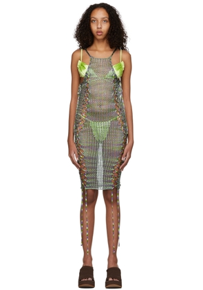 Isa Boulder SSENSE Exclusive Green & Purple Broken Vase Dress