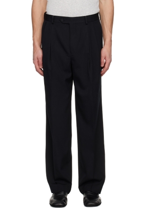AURALEE Black Light Wool Two-Tucks Trousers