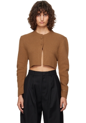 ADER error Brown Cropped Cardigan