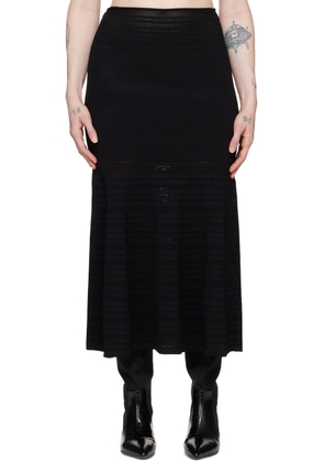 Victoria Beckham Black Fit & Flare Midi Skirt