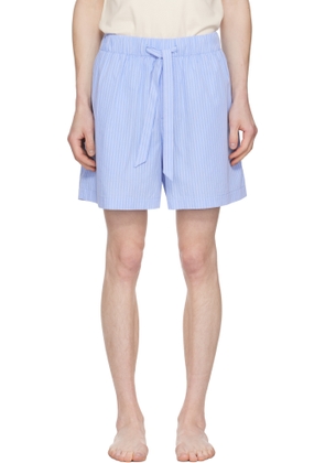 Tekla Blue Poplin Pyjama Shorts