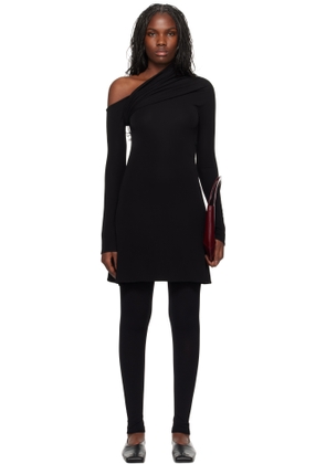 Courrèges Black Twist Crepe Minidress