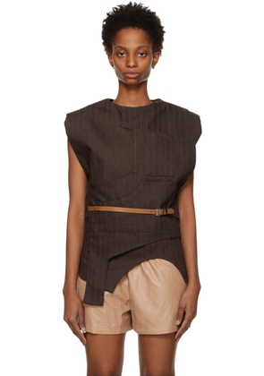 LUAR Brown Paneled Tank Top