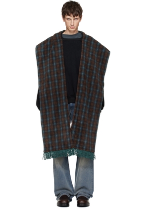 We11done Black Scarf-Detail Long-Sleeved Sweatshirt