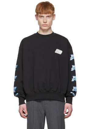 We11done Black Cotton Sweatshirt