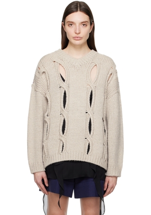 OPEN YY SSENSE Exclusive Gray Cutout Sweater