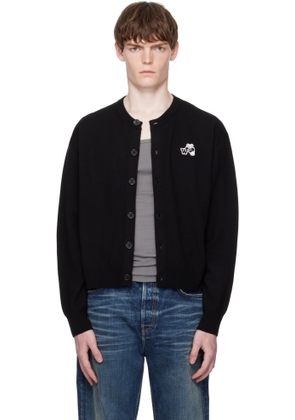 We11done Black Teddy Logo Cardigan