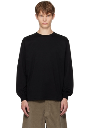 AURALEE Black Luster Plaiting L/S T-shirt