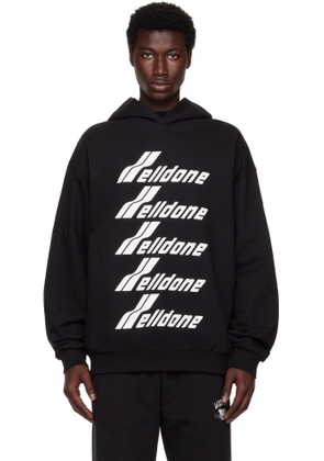 We11done Black Printed Hoodie