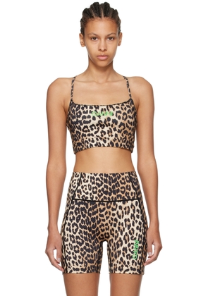 GANNI Brown Active Sport Bra