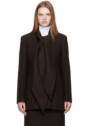 R2W Brown Mullin Wool Scarf Jacket