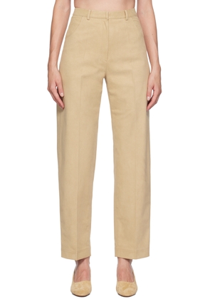 GIA STUDIOS Beige Cocoon Faux-Leather Trousers