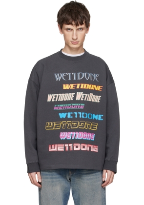 We11done Gray Front Logo Sweatshirt
