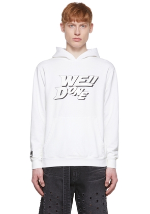 We11done White Cotton Hoodie