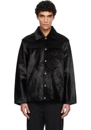 Sunflower Black Cow Hide Coach Jacket