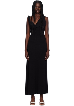 TOTEME Black Twist Drape Maxi Dress