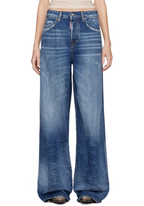 Dsquared2 Blue Medium Reflective Lake Wash Traveller Jeans