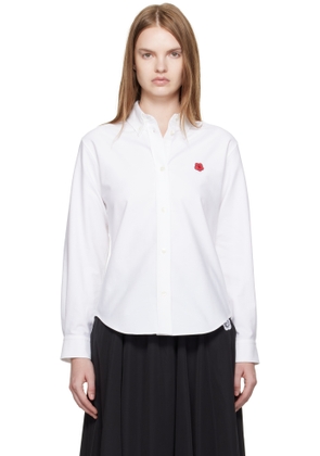 Kenzo White Kenzo Paris 'Boke Flower' Embroidered Fitted Shirt