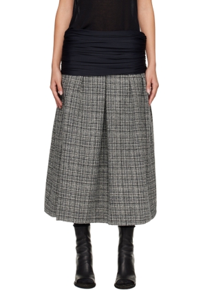 Stefan Cooke Black & Gray Elastic Waist Midi Skirt