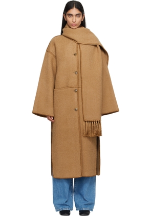 TOTEME Tan Embroidered Scarf Coat