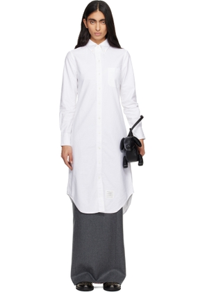 Thom Browne White Oxford Grosgrain Placket Shirtdress