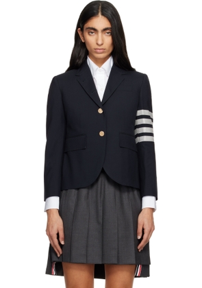 Thom Browne Navy Plain Weave 4-Bar High Armhole Sport Coat