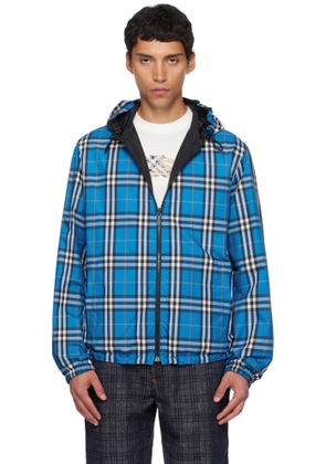 Burberry Blue & Black Hooded Reversible Jacket