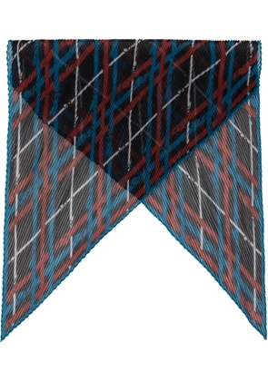 Burberry Black & Blue Belt Check Silk Chiffon Scarf