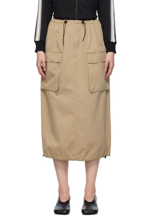 MM6 Maison Margiela Beige Drawstring Midi Skirt