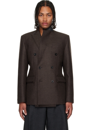 sacai Brown Double-Faced Wool Blazer