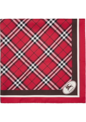 Burberry Red Check Silk Scarf