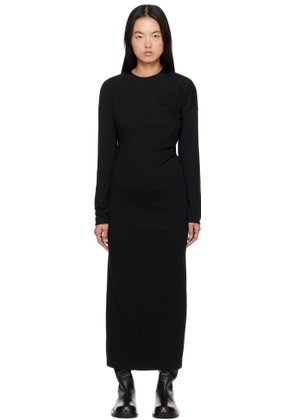 TOTEME Black Twisted Jersey Midi Dress