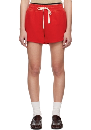 Jil Sander Red Cotton Terry Shorts