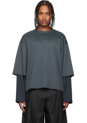 NAMESAKE Blue Mayo Oversized Globe Double Sleeve T-shirt