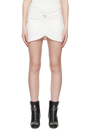 Courrèges White Ellipse Denim Miniskirt