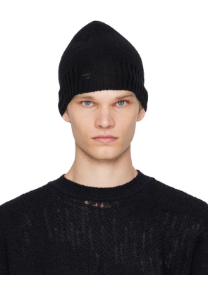 Ann Demeulemeester Black Edon Destroyed Seed Stitch Beanie