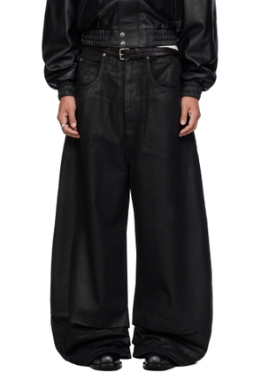 LU'U DAN Black Coated Double XL Jeans