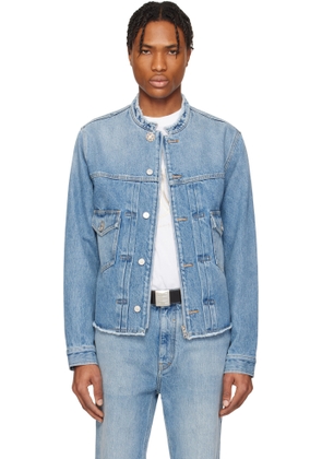 Givenchy Blue Reworked Biker Denim Jacket