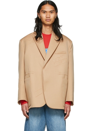 We11done Beige Wool & Polyester Blazer