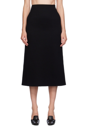 GIA STUDIOS Black Raw Edge Midi Skirt