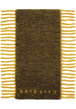 Burberry Yellow & Khaki Alpaca Wool Blend Happy Scarf