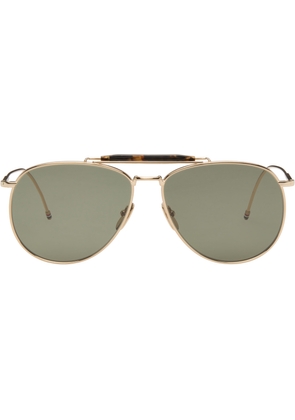 Thom Browne Gold Aviator Sunglasses