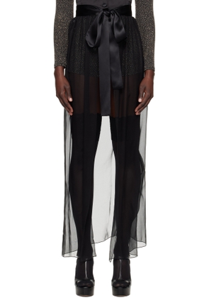 Dolce&Gabbana Black Silk Chiffon Maxi Skirt