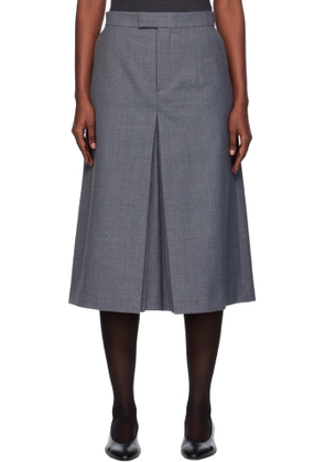 AO YES Gray Pleated Culottes Trousers