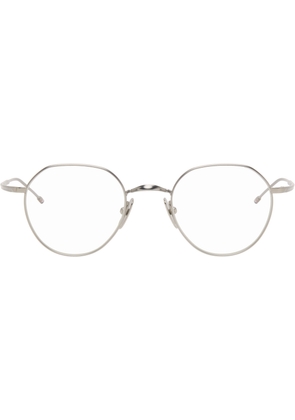 Thom Browne Silver Titanium Round Glasses