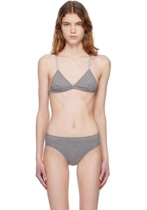 Bellini Bikini SSENSE Exclusive Two-Pack Gray Halo Bralettes