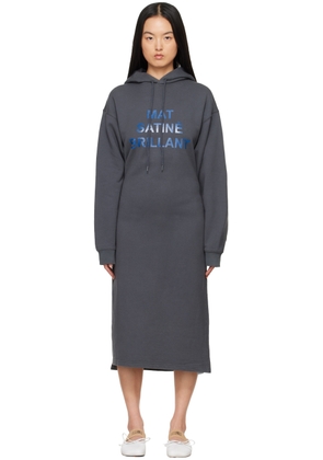 MM6 Maison Margiela Gray 'Mat Satiné Brillant' Midi Dress